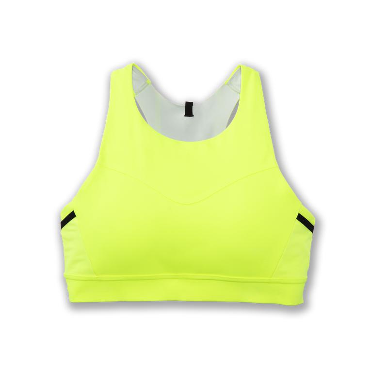 Brooks Women's Drive 3 Pocket Running Bra - Nightlife/GreenYellow (VWFY94326)